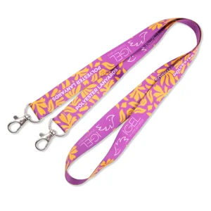 Beidseitig bedruckte Polyester Lanyard mit zwei Karabinerhaken von IgelShop.