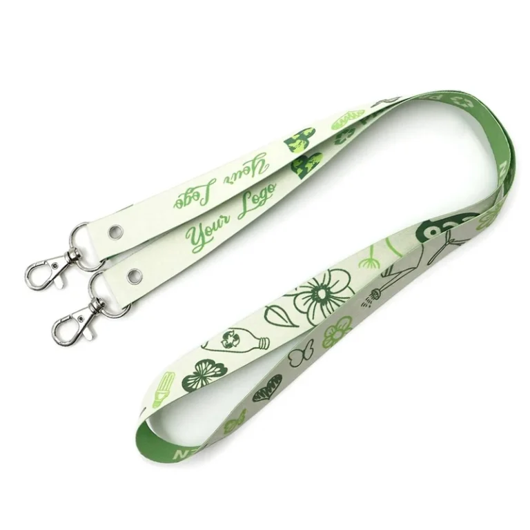 Wasserfestes Papier Lanyard mit zwei Karabinerhaken mit logo.