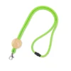 Grün Polyester-Lanyard mit Bambus-Holz-Schieber.