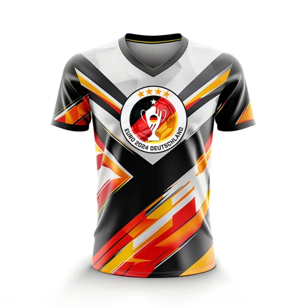 Euro 2024 personalisierte Sportshirt für Herren V-neck – Unterstützen Sie Ihr Team mit Stil!