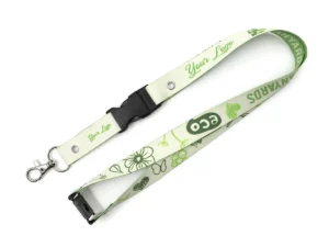 Beidseitig Wasserfeste Lanyard mit Schnapp- und Sicherheitsverschluss.